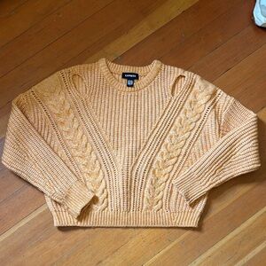 Express Women's Cable Knit Sweater - Apricot